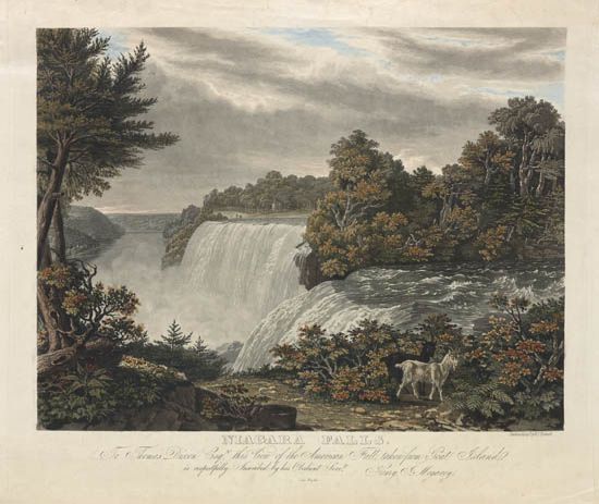 (NIAGARA FALLS.) Bennett, William James. Niagara Falls . . . View of the American Fall taken from Goat Island.